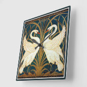 Krane - Schwan und Rush und Iris Quadratische Wanduhr (Winkel)