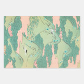 Krane über Gebirge Vintages japanisches Muster Geschenkpapier Set (Vorderseite 2)