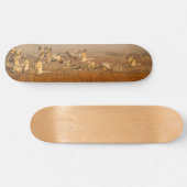 Krane über goldenem Feld Skateboard (Horizontal)