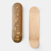 Krane über goldenem Feld Skateboard (Vorderseite)