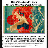 Krane über Waves unter Red Sun DQ9R Decoupage Seidenpapier