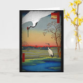 Krane und blaues Wasser Karte (Gelbe Blume)
