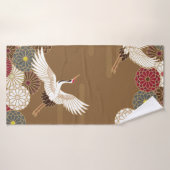 Krane und Chrysanthemen Japanische traditionelle K Badehandtuch (Badehandtuch)
