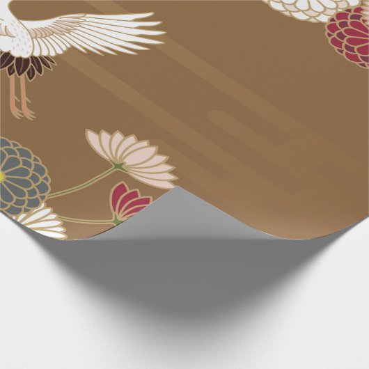 Krane und Chrysanthemen Japanische traditionelle K Geschenkpapier (Ecke)