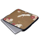 Krane und Chrysanthemen Japanische traditionelle P Laptopschutzhülle (Vorne Knopf)