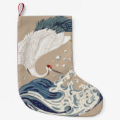 Krane und japanische Wave Illustration. Traditione Kleiner Weihnachtsstrumpf (Vorderseite)