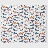 Krane und Magpie Joseon Dynastie Bird Watching Geschenkpapier (Flach)