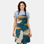 Krane und Wave, japanisches Design Schürze (Getragen)