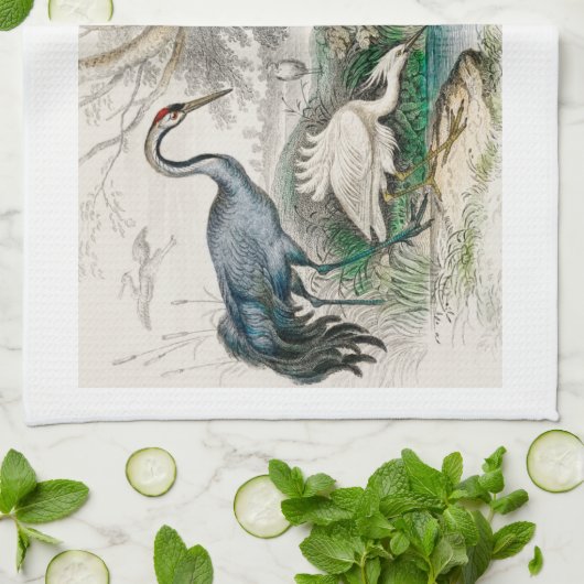 Krane, Weißer Storch, Gigantischer Kranich, Häufig Geschirrtuch (Gefaltet)