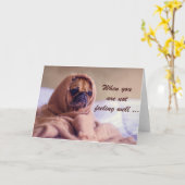 Kraner Mops Hund, Beileid, Spaß. Karte (Gelbe Blume)