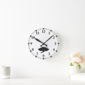 Kranes Chrysanthemum Runde Wanduhr (Zuhause)