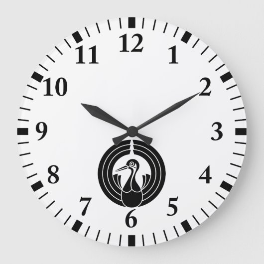 Kranform-Noshi-Kreis Große Wanduhr (Vorderseite)