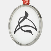 Kranförmige Kanji für Cho Silbernes Ornament (Links)
