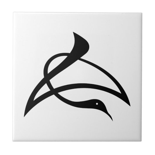 Kranförmige Kanji-Zeichen für Cho Fliese (Vorderseite)