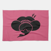 Kranförmige Pflaumenblüte Geschirrtuch (Horizontal)