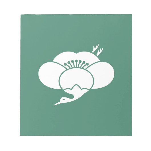 Kranförmige Pflaumenblüte Notizblock (Vorderseite)