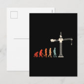 Kranführer Evolution Konstrukteur Feiertagspostkarte (Vorne/Hinten)