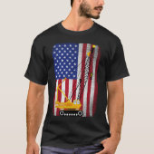 Kranführer Heavy Machinery Usa American Flag T-Shirt (Vorderseite)