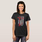 Kranführer US-Flagge Kranfahrer T-Shirt (Vorne ganz)