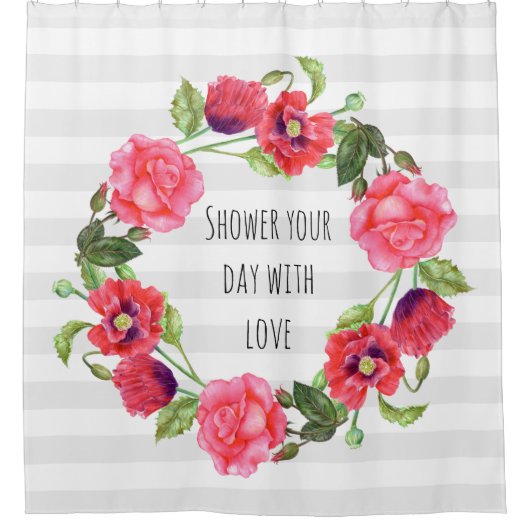 Krängungszirkel der Blume Rot und Rosa Duschvorhang (Vorderseite)