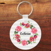 Krängungszirkel der Blume Rot und Rosa Schlüsselanhänger (Vorderseite)