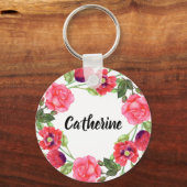 Krängungszirkel der Blume Rot und Rosa Schlüsselanhänger (Vorderseite)