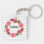 Krängungszirkel der Blume Rot und Rosa Schlüsselanhänger (Rückseite)