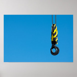 Kranhaken mit gelben und schwarzen Streifen Poster