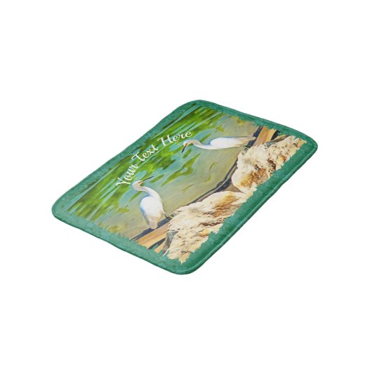 Kranich am Mismaloya-Fluss 0335 Badematte (Schrägansicht)