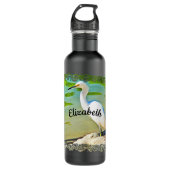 Kranich am Mismaloya-Fluss 0335 Edelstahlflasche (Vorderseite)