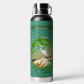 Kranich am Mismaloya-Fluss 0335 Trinkflasche (Rückseite)