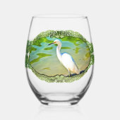 Kranich am Mismaloya-Fluss 0335 Weinglas Ohne Stiel (Vorderseite)