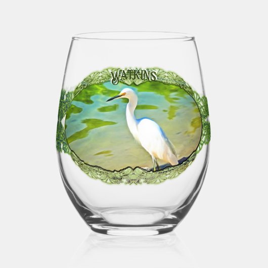 Kranich am Mismaloya-Fluss 0335 Weinglas Ohne Stiel (Vorderseite)