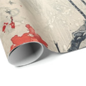 Kranich-Blüten-Tuschewaschung (1) Geschenkpapier (Rolleneckpunkt)