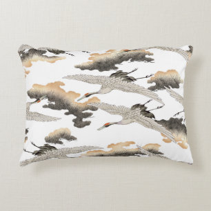 Kranich im japanischen Stil: elegantes Design. Dekokissen