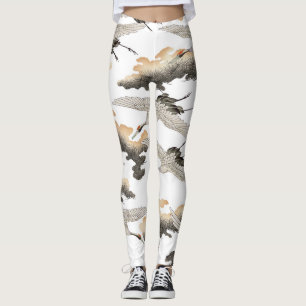 Kranich im japanischen Stil: elegantes Design. Leggings