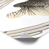 Kranich im japanischen Stil: elegantes Design. Poster (Ecke)