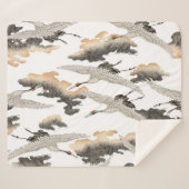 Kranich im japanischen Stil: elegantes Design. Sherpadecke (Vorderseite (Horizontal))