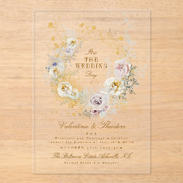 Kranich-Kranz-Hochzeitsboho Acryleinladungen