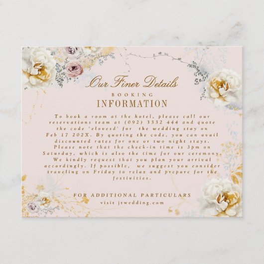 Kranich-Kranz-Hochzeitsboho Begleitkarte (Vorderseite)