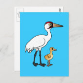 Kranich mit Kick Postkarte (Vorne/Hinten)
