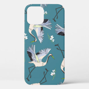 Kranich, Muster, Abbildung der Blume fliegender Vö Case-Mate iPhone Hülle