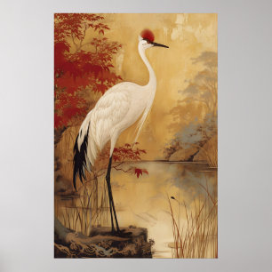 Kranich Natur Landschaft Schwermütige Chinesische Poster