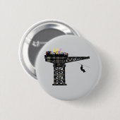 Kranich-Party Finnieston Kranich Schottischer Humo Button (Vorne & Hinten)