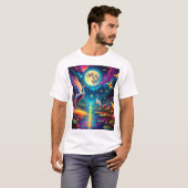 Kranich- und Libellen-Duett T-Shirt (Vorne ganz)