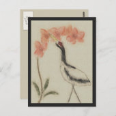 Kranich und Orchid Postkarte (Vorne/Hinten)