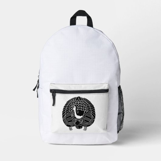 Kranich und Schildkröte Bedruckter Rucksack (Vorderseite)