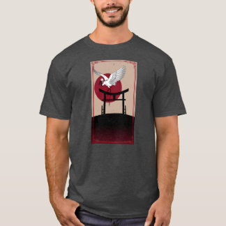 Kranich Vogel Retro Vintage 90er Stil Japanisch T-Shirt
