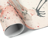 Kranichblüten-Tuschewaschung (2) Geschenkpapier (Rolleneckpunkt)