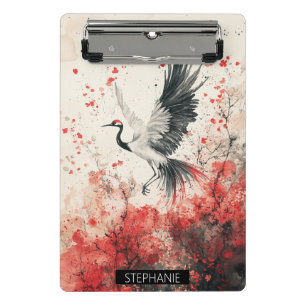 Kranichblüten-Tuschewaschung (2) Mini Klemmbrett